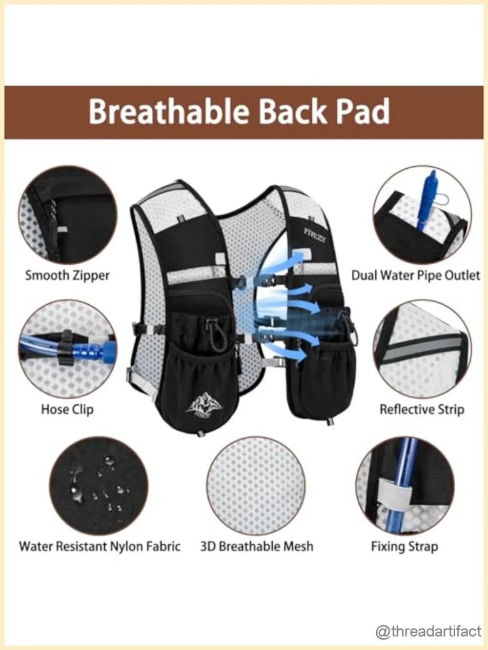 5L Hydration Backpack Running Vest, Zero-Bounce Adjustable Vest for Marathon,